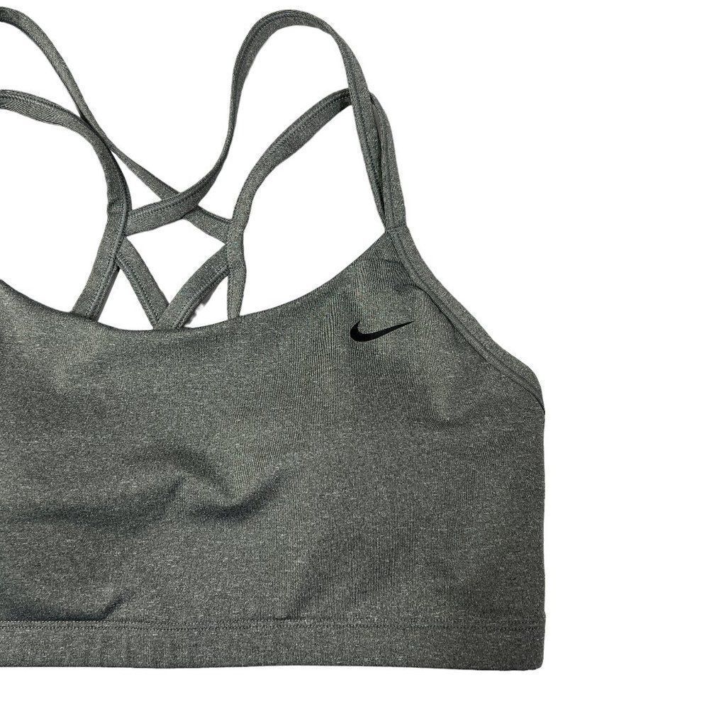 Nike Sports Bra Women's Size XL Gray Dri-Fit Strappy Low Impact Training Bra - Picture 2 of 9
